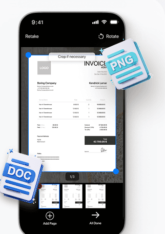 Reordering scanned pages before exporting a single PDF